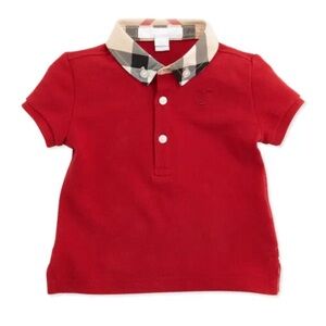 Burberry Mini Pique red check Polo shirt, size 3 Years